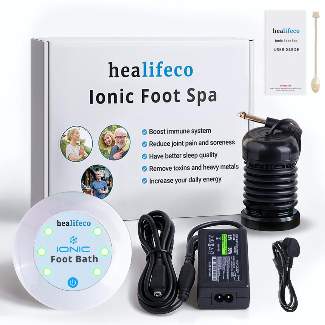 Ionic Foot Spa by Healifeco  Ion Foot Bath Detox Machine - For Toxins, Heavy Metals & Free Radicals  Activates 2,000 Foot Detox Nodes  Easy 30-Min Home Detox  90,000+ Happy Users Trust It