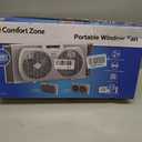 Comfort Zone Twin Window Fan with Reversible Airflow Control, 9 inch, Auto-Locking Expanders, 2 Speed Fan, Dual Fan, Exhaust, Airflow 9.84 ft/sec, Ideal for Home, Kitchen, Bedroom & Office, CZ319WT