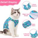 Coppthinktu Cat Recovery Suit Female Cats Onesie for Cats, Breathable Cat Surgery Suit for Surgical Abdominal Wounds Skin Diseases, Cute Kitten Spay Recovery Suit E-Collar Alternative Anti Licking, Large