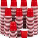 Lilymicky 300 PACK 2 oz Plastic Shot Glasses, Red Disposable Shot Cups, Mini Red Shot Cups, 2 oz Party Cups for Halloween Christmas Party