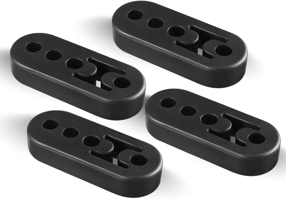 Rubber Exhaust Hangers 4 Pcs, Universal Muffler Hanger with 4 Holes 0.47 Inch, Weather Resistant Insulator Bushing for Tailpipe System