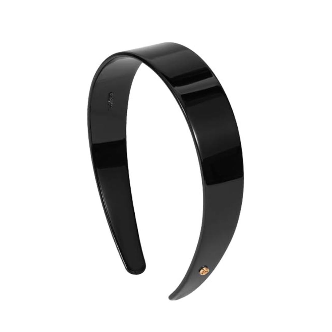 EVITA PERONI Wide Headbands for Women with Teeth Acetate Resin Hair Bands for Women's Hair No Headache Headband No Slip Hairbands-Black