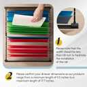 12 Pcs Metal Adjustable File Cabinet Rails Set Include 8 Hanging File Rail Clips 4 Cabinet Dividers Bars Suitable for Cabinets with Drawer Thickness Less Than 1/8 Inch(Black,10-18 Inch)