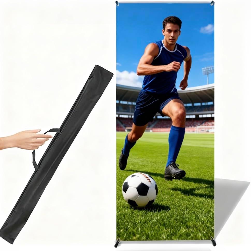 4U Media&Displays X Frame Banner Stand 2 Pack Adjustable 24"x72", Heavy Duty Portable Trade Show Banner Display Stand with Carrying Bag, Easy Setup Backdrop Support (Stand Only)