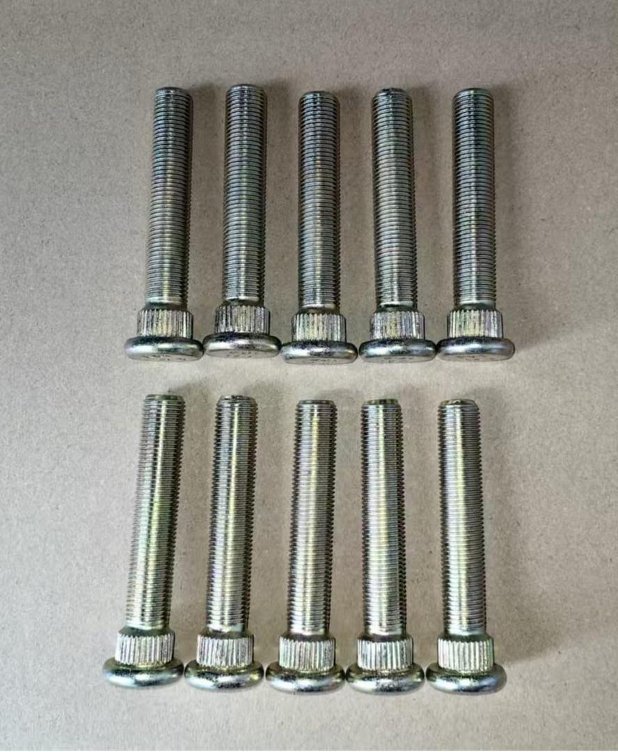 10 PCS Extended Longer Than Stock Serrated Wheel Stud Bolts 1/2-20 Thread 0.625 in. Knurl, 3 in. Length Replacement for Most Ford & Jeep Mazda Lincoln Mercury
