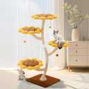 Romiromi Sunflower Cat Tree 56" Tall,Modern Cat Trees for Indoor Cats with Scratching Post Best Cat Trees for Large Cats Luxury Cat Gifts Easy Assemble