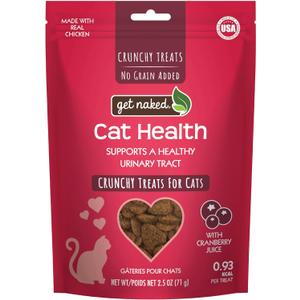 3 x Get Naked Urinary Health Crunchy Treats For Cats, Cranberries, (1 Pouch), 2.5 Oz (EXP 03/30/27)