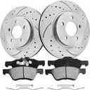 Anpulsero Front Brake Pads and Rotors Kit Compatible with 2005-2010 Ford Escape, 2005-2010 Mercury Mariner, 2005-2011 Mazda Tribute| Drilled Slotted Brake Rotors Ceramic Brake Pads 302.9mm(11.9in)