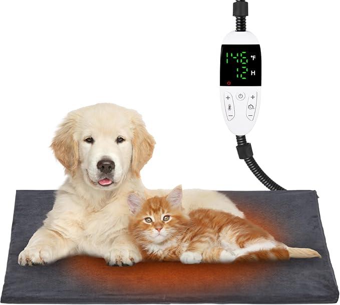 Heated Dog Cat Bed Indoor - Pet Heating Pad Machine Washable Cover, Temperature Adjustable, 12H or Always on Heating Time Heated Blanket, LCD Display (28 x 18in, 1 Pack)
Visit the Papettly Store