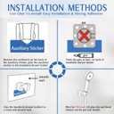 YDmeet Shower Head Holder, Adjustable Handheld Brass Shower Head Bracket, Wall Mount Holder, Drill Free Glue Installation (Polished Chrome)