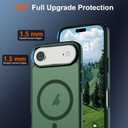 SUPFINE Magnetic for iPhone Air Case (Compatible with MagSafe)(Military Grade Drop Protection) Slim Translucent Matte Shockproof with Anti-Fingerprint Phone Cover for 17 Air,Forest Green