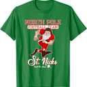 North Pole St. Nicks Funny Boys Football Santa Claus T-Shirt Small