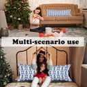 Blue Chinoiserie Christmas 20x54 Body Pillow Cover with Zipper,Grandmillennial Christmas Decor,Coquette Preppy Blue Bow Xmas Striped Decorative Long Hug Pillow Cases for Bed Couch