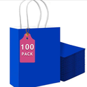 qiqee 100PCS Gift Bag with Handles Bulk Diamond Blue Paper Bags Multiple Uses (13''x5 x10 inch Large Size)