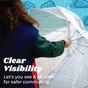 totes Adult Clear Bubble Umbrella with Dome Canopy, Lightweight Design, Wind and Rain Protection, Clear - 6pk, Adult - 51" Canopy