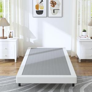 Twin Box Spring - 4 Inch High Profile Box Spring for Twin Bed, Sturdy Metal Frame Mattress Foundation, Easy Assembly, Quiet & Noise-Free