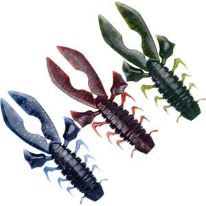 Crawfish Lure, Soft Plastic Creature Baits for Bass Fishing, Multicolors 5.5in Lifelike Rage Craw Swimbait with Sea Salt for Bass Trout Walleye Weedless Freshwater/Saltwater/Topwater (RGB)