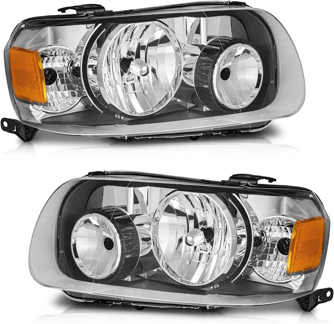 Headlights for 2005 Escape (submodel: XLT No Boundaries, XLT Sport), 05 2006 2007 Ford Escape (submodel: Hybrid, Limited, XLS, XLT) Headlamp Replacement Pair Set Driver&Passenger side