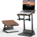SAIJI Laptop Stand for Desk, Stable Standing Laptop Riser with Foldable Mouse Pad, Standing Computer Stand with 4 Adjustable Height Up to 20.47", Tall Stand Fit All Laptops Under 17.3"
