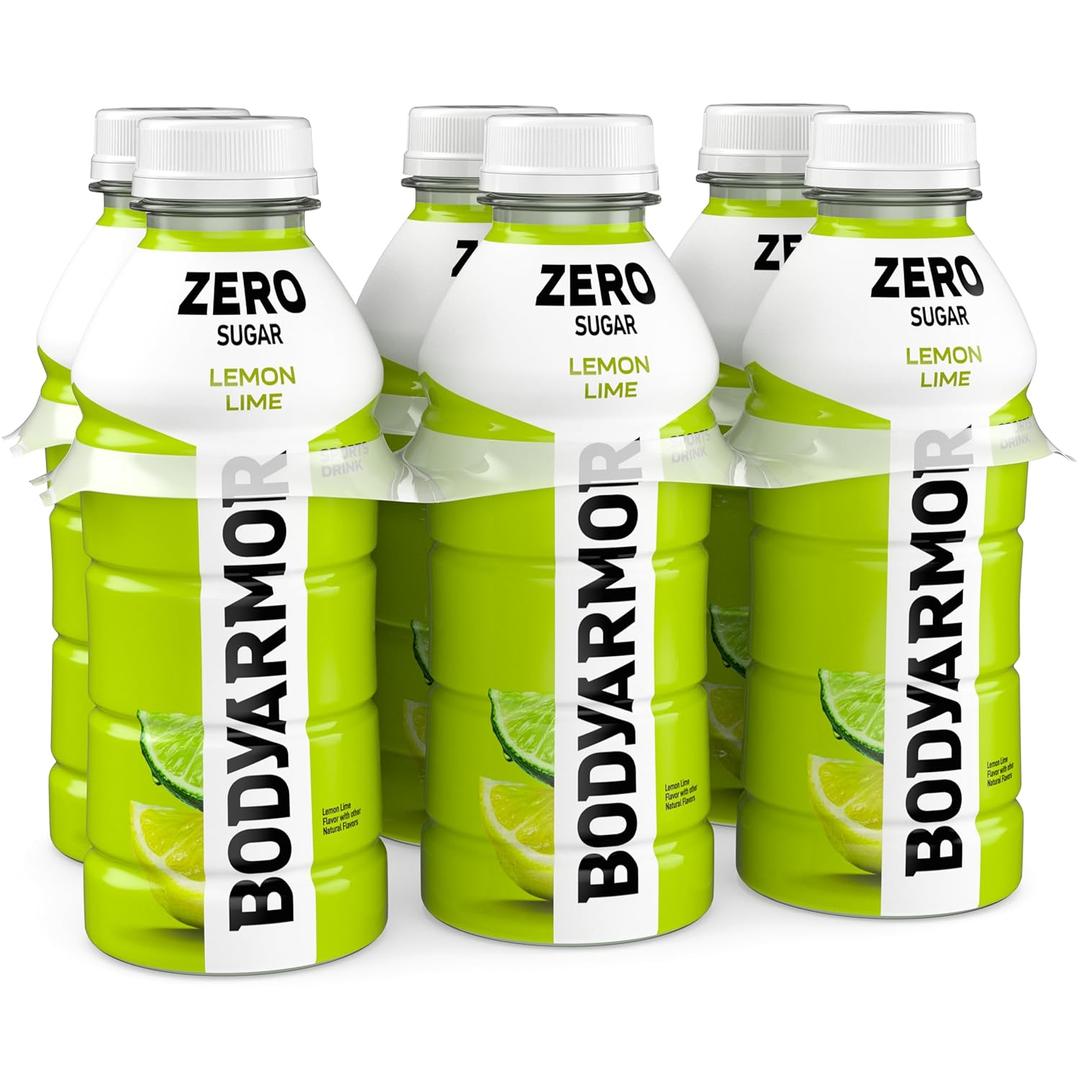 BODYARMOR ZERO Sugar Lemon Lime Electrolyte Drink, Natural Flavors, 16 Fl Oz Bottles (6 Pack), B Vitamins & Antioxidants Sugar Free Hydration, BBD:  February 24, 2026