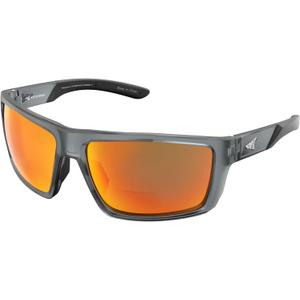 KastKing Waccamaw Polarized Bifocal Sunglasses, x1.5 x2.0 x2.5 Magnifications, Wrap Around Sport Reader Sunglasses for Men (Matte Smoke Crystal Frame, Brown-red Mirror)