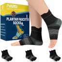 PAPLUS 3 Pairs Plantar Fasciitis Socks Women & Men - Ankle Compression Sleeve for Sprained Ankle, Heel Spur & Arch Support - Foot Brace for Achilles Tendonitis Relief, Arthritis Pain (Medium)