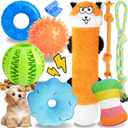 Puppy Toys for Teething, 9 Pack Interactive Dog Toys for Small Dogs, Puppy Chew Toys for Boredom with Rope Toys, Treat Ball and Cute Squeaky Toys
