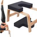 Yoga Headstand Bench, Yoga Inversion Chair, Headstand Trainer with Wood Frame and Pu Pad,Stand Yoga Chair Stress Relief, Balance Training, Body Shaping, Load Capacity 300 Pounds