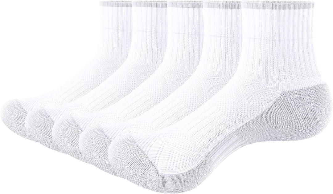 Womens Ankle Socks For Women, Breathable Quarter Socks Wicking Cushioned Gym Training Running Athletic Socks (6-10, White*2501q)