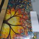 Tempered Glass Backsplash for Kitchen Behind Stove,Tree of Life, 30"L x 14"W