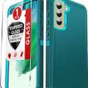 LeYi for Samsung Galaxy S21-FE-5G Case: S21 Fe Phone Case with 1 Pack Screen Protector, Samsung Galaxy S21 FE Case 3 in 1 Rugged Shockproof Android Cover Funda para S21FE, Teal