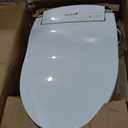 SmartBidet SB-2400 Advanced Electric Smart Bidet Slim Profile Seat in Elongated White with Remote Control, LED Night Light, Stainless Steel Nozzle, Heated Seat, Warm Dryer