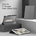 MoKo for Google Pixel Tablet Case 2023, Foldable Design, Ultra Thin Slim Leather TPU Back Full Protector Trifold Stand Cover Case for Pixel Tablet, 11inch, Gray