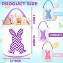 TURNMEON 3 PCS Easter Bunny Basket, Kids Easter Egg Hunts Bucket Tote Decorations Personalized Easter Baskets with Handle Candy Gifts Storage for Boys and Girls