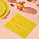 Ottin 100 Pcs Yellow Paper Dinner Napkins 6.5'' Disposable Luncheon Napkins for Birthday Wedding Party Everyday Used Engagement Retirement Bridal Shower