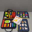 Qizfun Toddler Busy Board Montessori Toys  Sensory Busy Book, Educational Learning Travel Toy for Airplane & Car, Keeps Toddlers Entertained, Birthday Gifts for Toddler Boys Girls (Blue/P8)