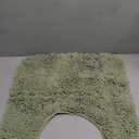 Chenille Bath Mat, Toilet Rugs U Shaped, Soft Plush Bath Bathroom Rug, Absorbent Shaggy Bathroom Contour Rug Light Green 19.7"x19.7"