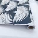 Denim Blue Wallpaper Removable Self Adhesive Peel and Stick Wallpaper Contact Paper Waterproof for Cabinet Shelf Liner Wall Countertop Furniture Shelf Paper 17.71" x 196" DIY Decor