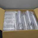 Skylety 500 Sets 24oz Clear Plastic Cups with Flat Lids Bulk Pet Disposable Plastic Cold Party Drinking Cups for Iced Coffee Shakes Soda Juice or Any Cold Drinks