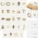 240 Sets Rustic Christmas Cards with Kraft Envelopes, 4"x 6" Vintage Christmas Cards Watercolor Designs for Winter Holidays Xmas Party Favors