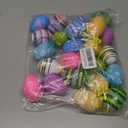 Easter Eggs Hanging Ornaments 24 Pcs Easter Decorations Hanging Eggs | Colorful Pastic Decorative Egg Tree Oranments Hand Painted Ball Egg for Spring Farmhouse Home Tree Basket Filler Decor