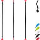 OCEANBROAD Kayak Paddle 90.5in/230cm Alloy Shaft Kayaking Boating Canoeing Oar with Paddle Leash 1 Paddle, Red