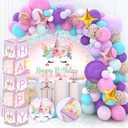 Unicorn Decorations - Happy Birthday Balloon Boxes with Letters, Unicorn Arch Kit and Backdrop