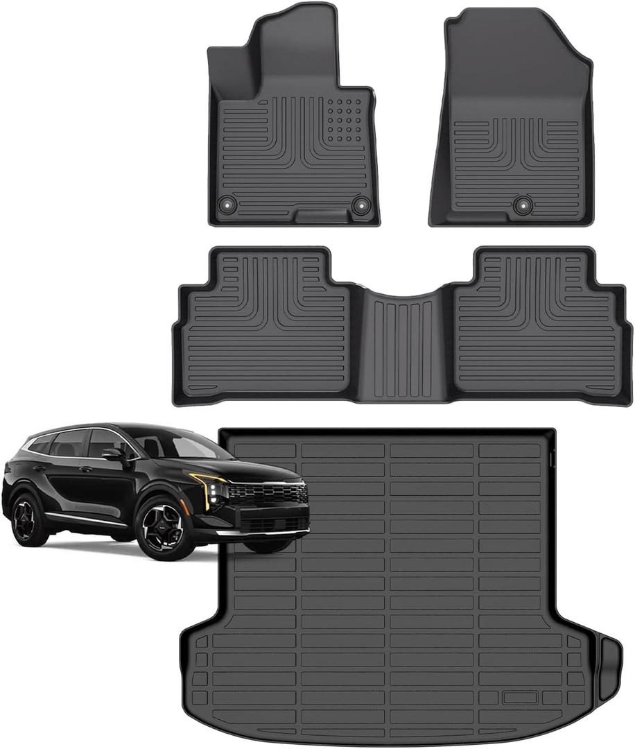 for Kia Sportage Floor Mats 2026 (Gas Only) (EX/SX/LX/X-Line), TPE Automotive All Weather Custom Car Floor Mats Cargo Liner for Kia Sportage Accessories 2026