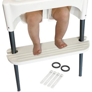 White IKEA High Chair Foot Rest, Compatible with Antilop Chairs | Adjustable, Reversible & Non-Slip Footrest for IKEA Chair - Made with Durable Polypropylene - Antilop Accessories
