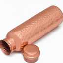 NZM 34oz Pure Copper Water Bottle for Drinking  Leak Proof Lid  1000 mL Ayurvedic Hammered Copper Water Bottle
