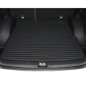 Custom Car Trunk Mat Liner for Sedan SUV Sports - All Weather Protection, Durable PU Leather, Heavy Duty, Dustproof, Anti-Slip Floor Mats (Striped Black)