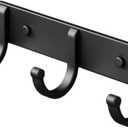 SALAN Coat Rack Wall Mounted, Heavy Duty Coat Hooks Wall Mount, Black Metal Wall Hooks for Hanging Coats, Hats, Towels, Keys, Bags and Backpacks for Entryway, Mudroom, Bathroom, Bedroom (3 Hooks)