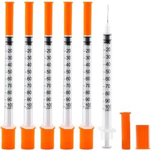 U-100 1ml 30 Gauge 5/16" Syringe, Individually Packed 20 PACK