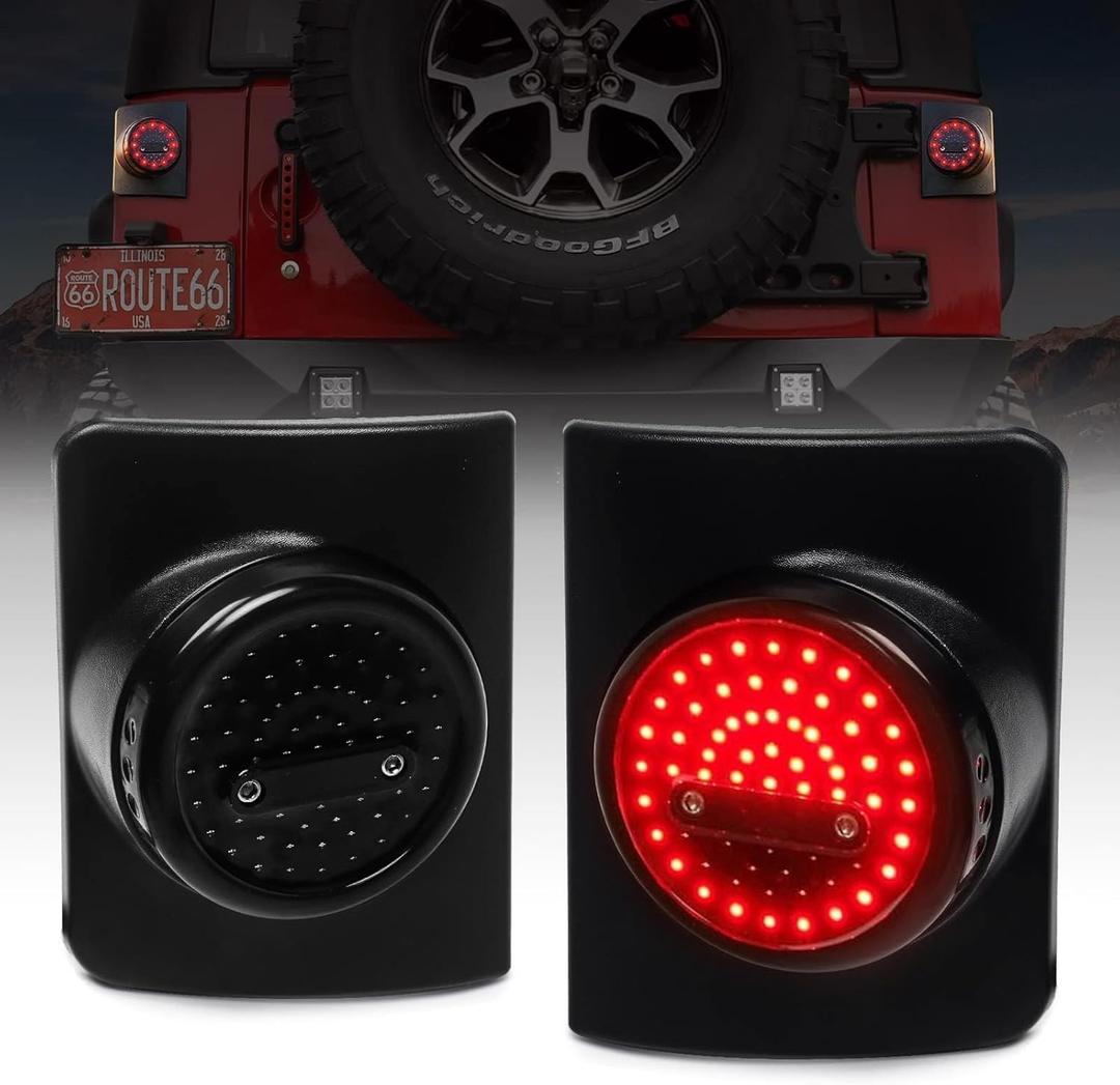 LED Tail Lights for Jeep Wrangler JK JKU 2007-2018 [DOT Approved] [Smoked Lens] [Plug n Play] Gen5